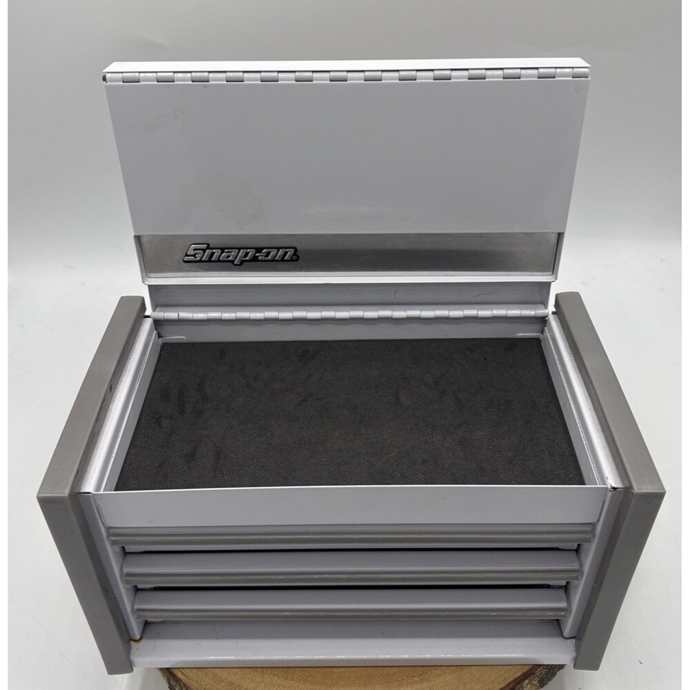 Snap On Bright White Micro Miniature Tool Box/Jewelry Box/Organizer 8.5”